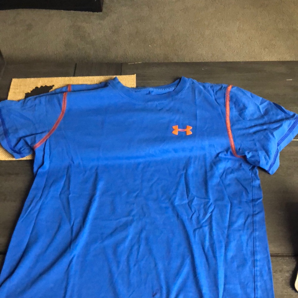 Blue and orange under armor T-shirt